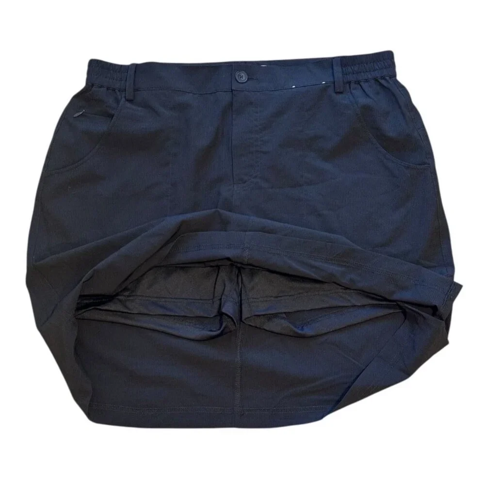 Tilley Women's Black Trek Skort Outdoor Size L‎ Skirt Shorts Pockets Golf Hiking